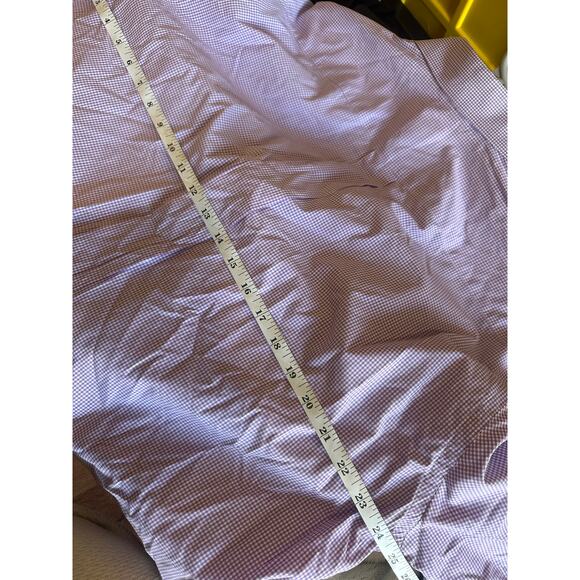 Gitman Bros Sz 17/35 Button Up Spread Collar Shirt Purple Gingham-Tiny Tag Hole - Picture 7 of 9